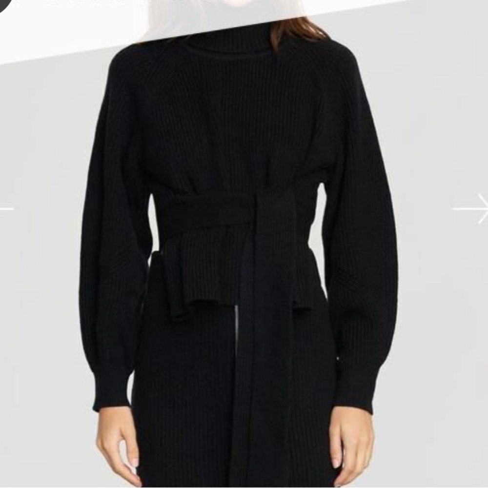Modern Citizen size s small black hiwa tie waist‎ sweater turtleneck